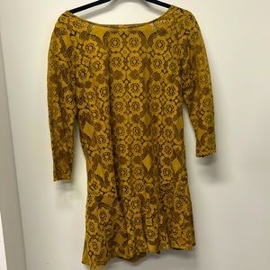 Gold free people lace dress